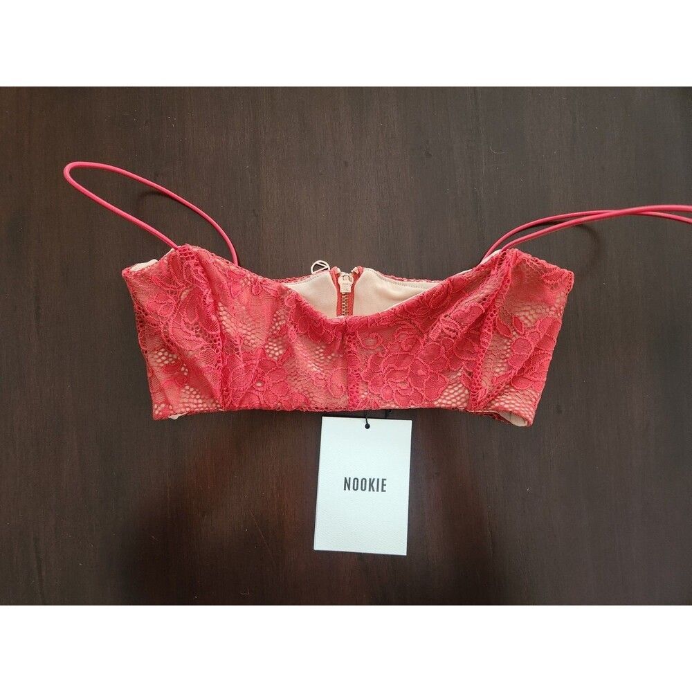 NWT $179 Nookie x Revolve Red Crop Top Bralette RED Lace Cami Size XS